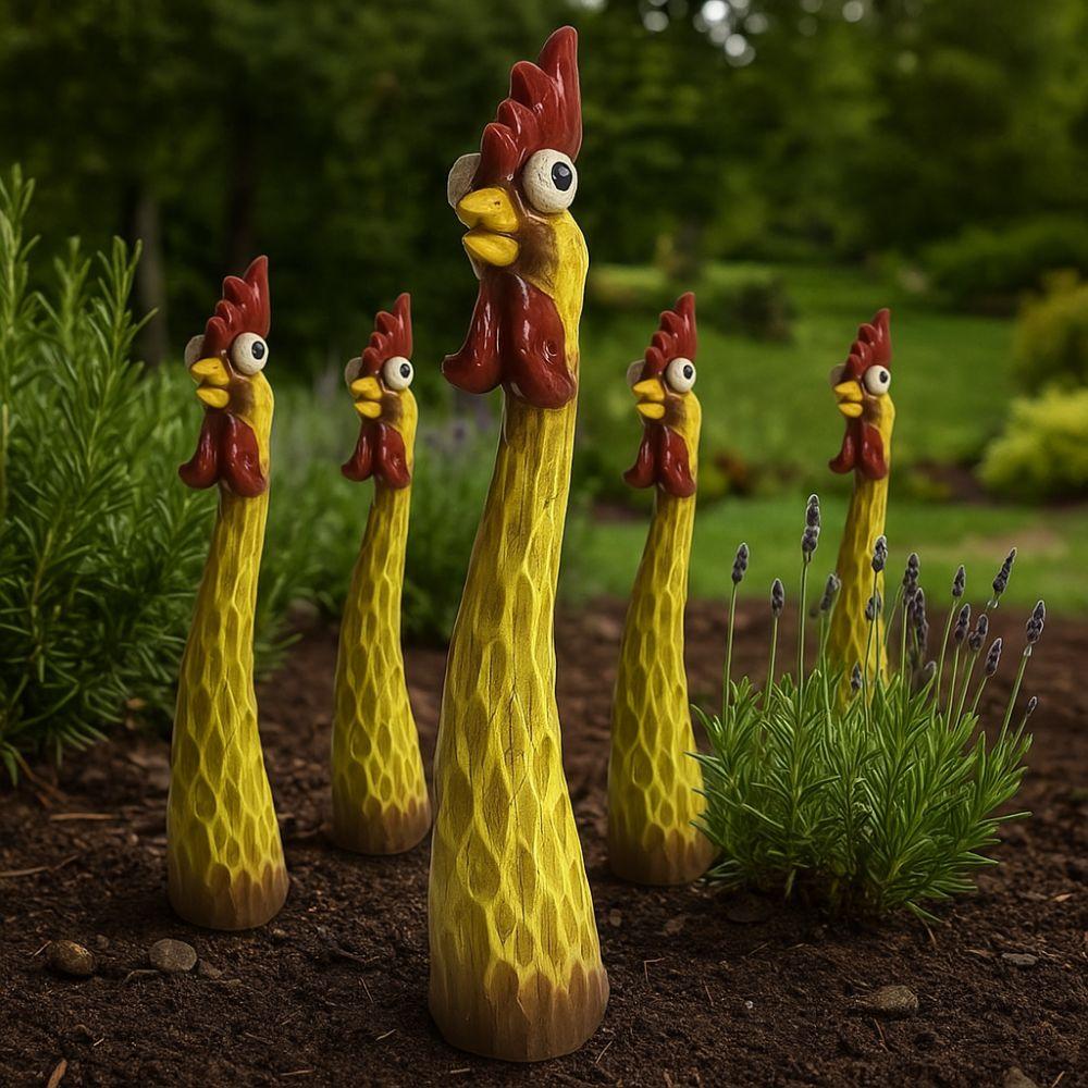 Funny Screaming Chicken Statues Resin Crafts Chicken Figurine Garden Courtyard Decoration