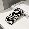 Fluid Monochrome Black Cream Abstract Swirl Graphic Film Aesthetic Protective Shockproof Bumper Phone Case Cover For iPhone 14 15 16 Pro Max Plus