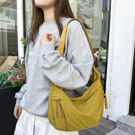 Uformell Hobo-veske Dumpling-veske med justerbar skulderreim Sammenleggbar skulderveske med flere lommer Stor kapasitet Crossbody-veske for daglig bruk Reise Arbeid