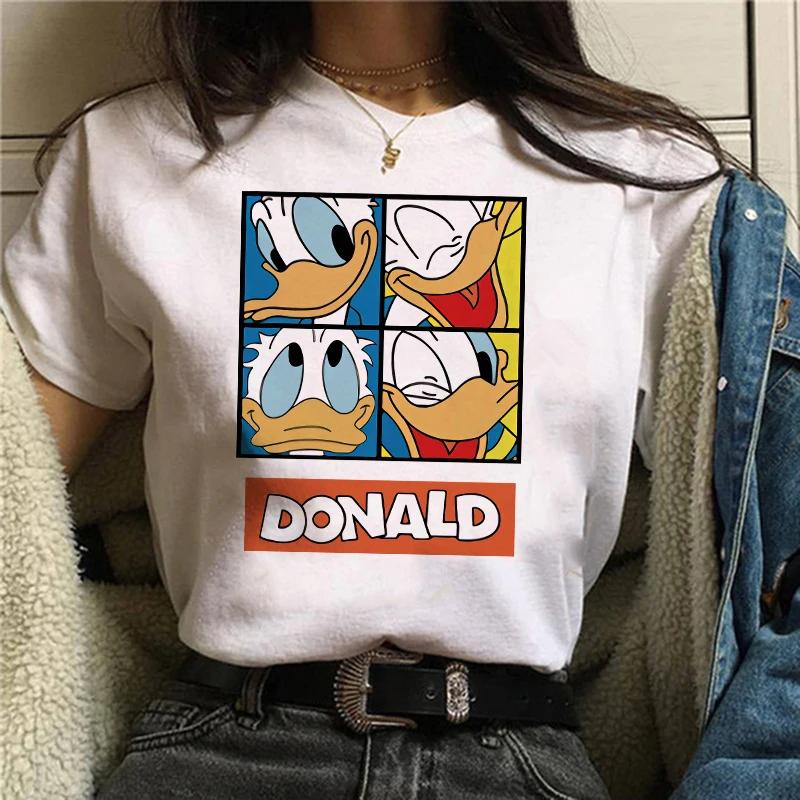 2025 Mickey Tshirt Y2k Minnie Mouse Hat Print Cotton Comfort T-shirt Women Fashion T Shirt Female Clothes Kawaii Disney T Shirt