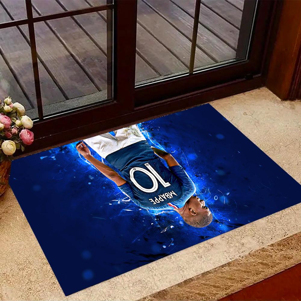 Mbappe Soccer Legend Floor Rug Office Rug Perfect for Study room Outdoor Living Rooms Decorate room Anti-slip Rug Decorate Offices