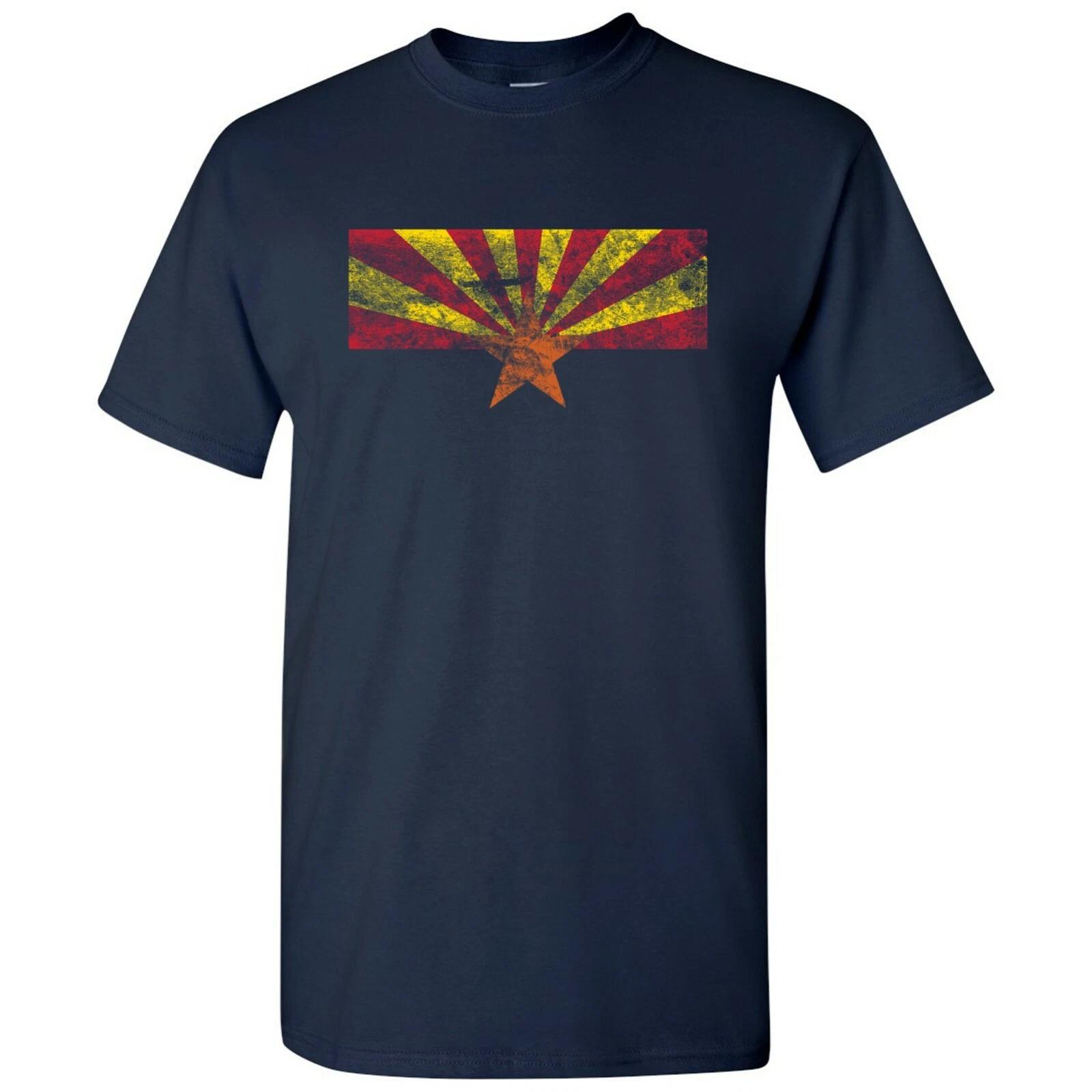 Arizona State Flag - Hometown Pride Local Souvenir Basic Cotton T-Shirt - Navy 2XL