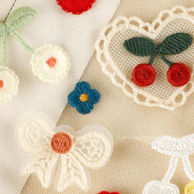 1/10PCS Embroidery Craft Materials Cherry Pattern Rustic Style Patch Elegant Sewing Accessories Multi-Function Multi-color