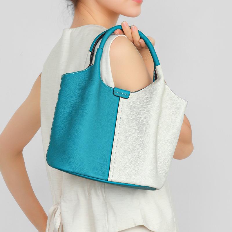 Simple Style Genuine Leather Single-shoulder Bag, Large Capacity Commuter Tote Bag, High-end and Fashionable Underarm Bag