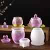 Lotuses Flower Storage Jar Mold Epoxy Resin Mould for Concrete Planter and Pen Organizers Jewelry Making Supplies