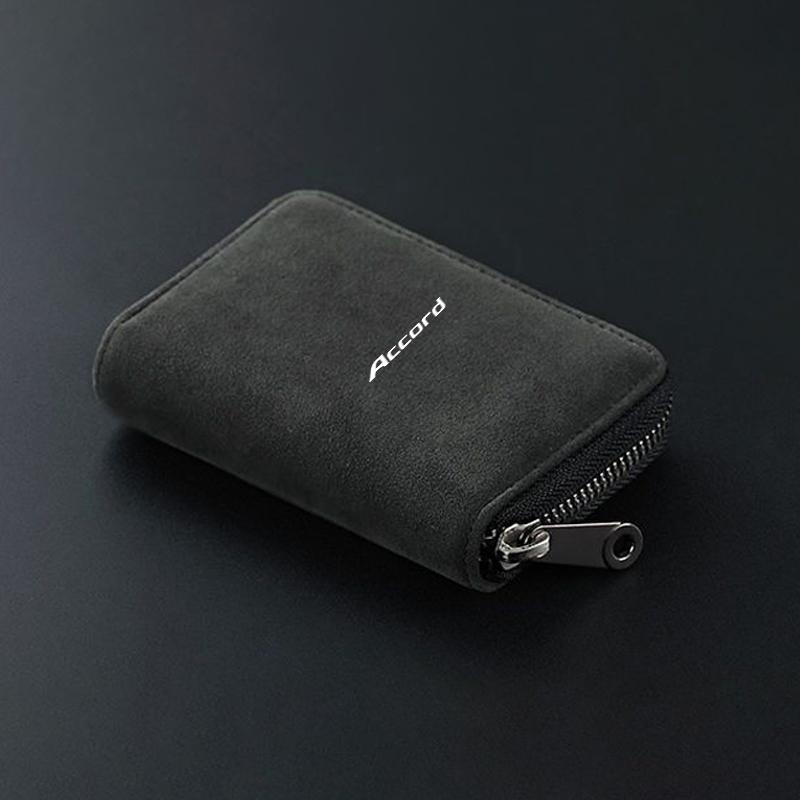 11-Card Slot Suede Wallet Car Driver Licence Cards Bag Zip Coin Purse For Honda Odyssey City HRV Jazz Accord Civic CRV Accessory IP8