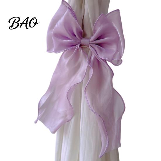 Boho Curtain Holders French Silky Bow Tieback, Window Ties Decorative Tieback Backs, Drape Holdbacks for Home Bedroom Tie Backs