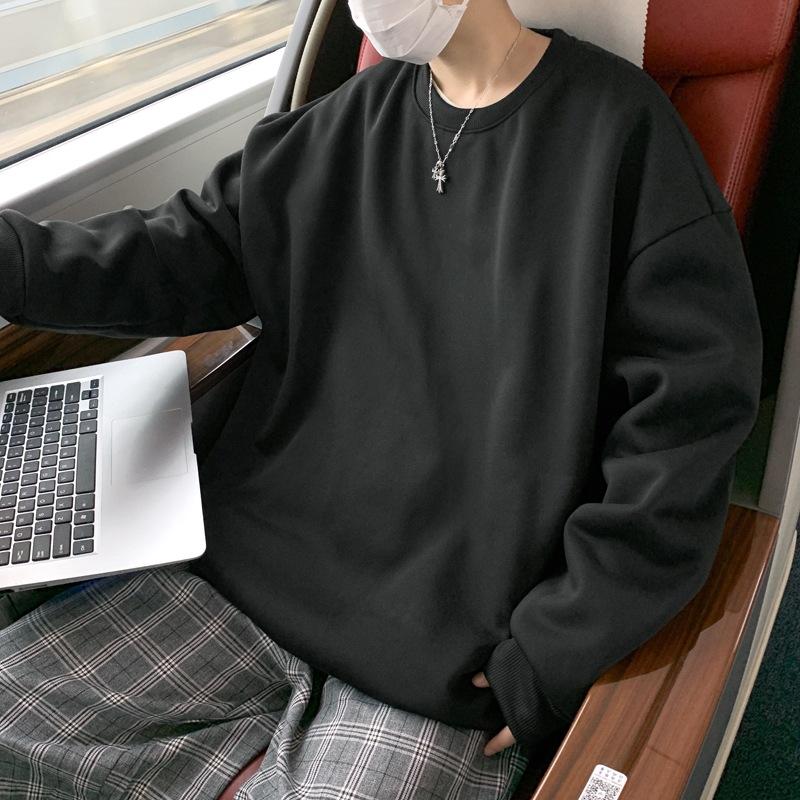 High Quality Men's Casual Heavy Pullovers Sweatshrit Solid Cotton Unisex Autumn Sweatshirt