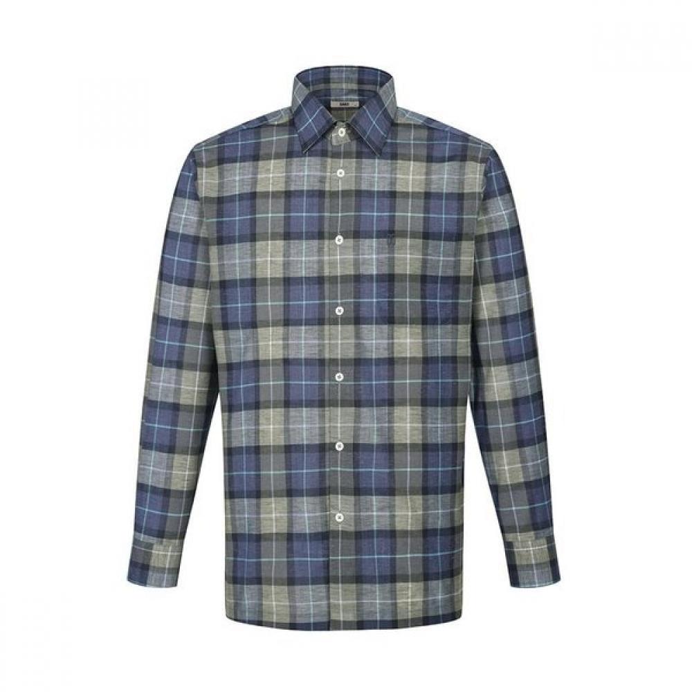 DakS Men S Linen Check Regular Fit Long Sleeve Shirt dmS1Shcl110e1 painted/095