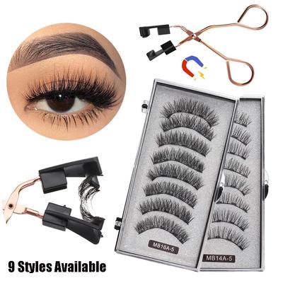 Easily Apply Natural Long Magnetic Eyelashes No Glue Needed Eyelashes Five Magnets With Applicatore