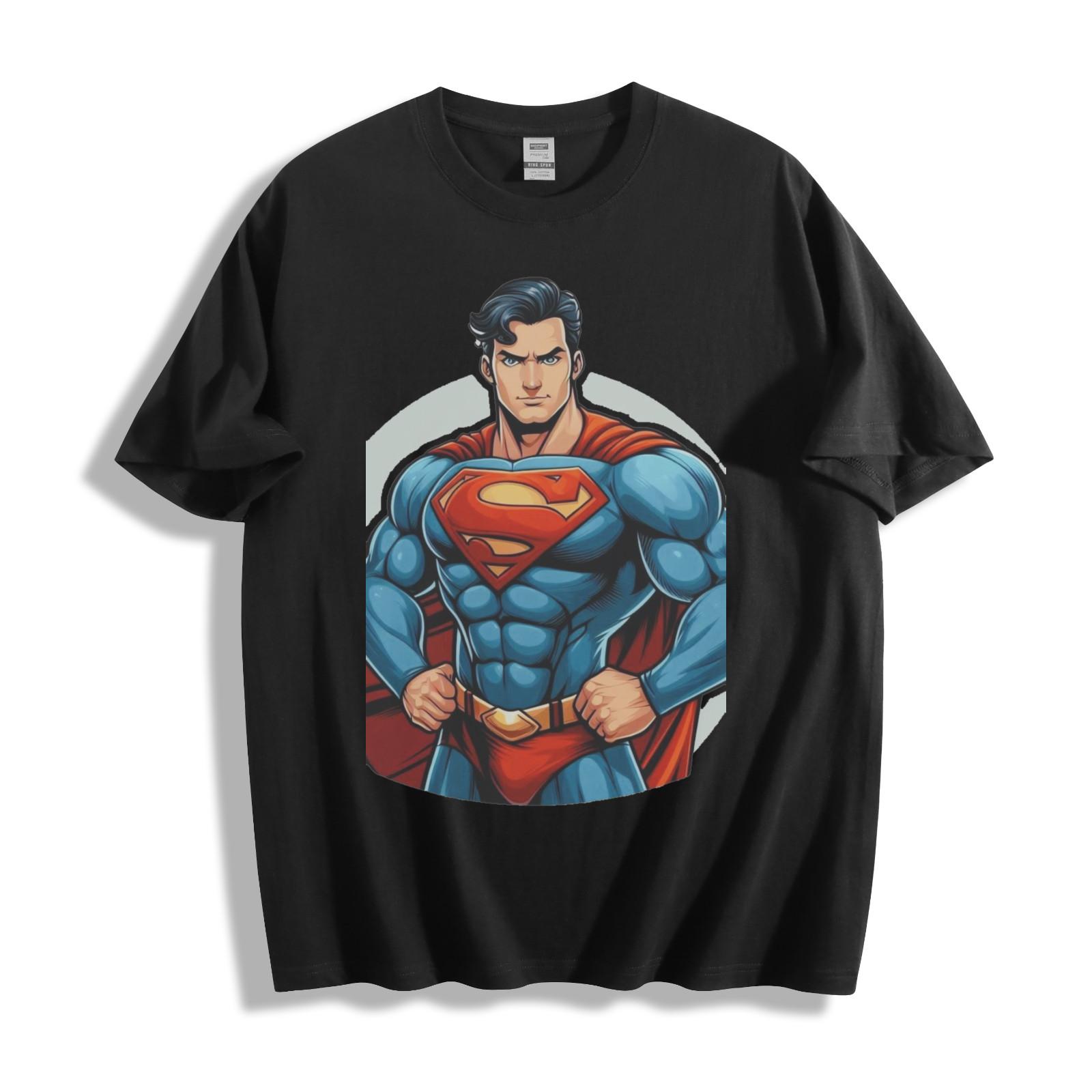 Superhero Superman Power Pose T-Shirt - Iconic Shield Design Unisex Tee L
