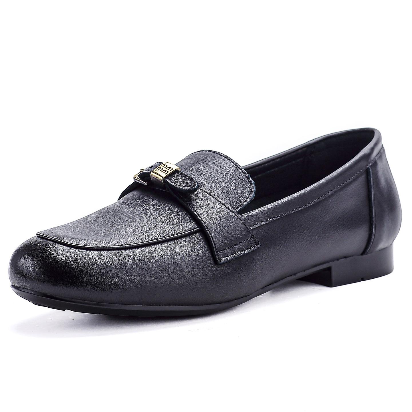 

Первый слой коровьей кожи весна новый ретро британский стиль лоферы маленькие кожаные туфли универсальные одиночные туфли низкий каблук кожаный темперамент женская обувь 35