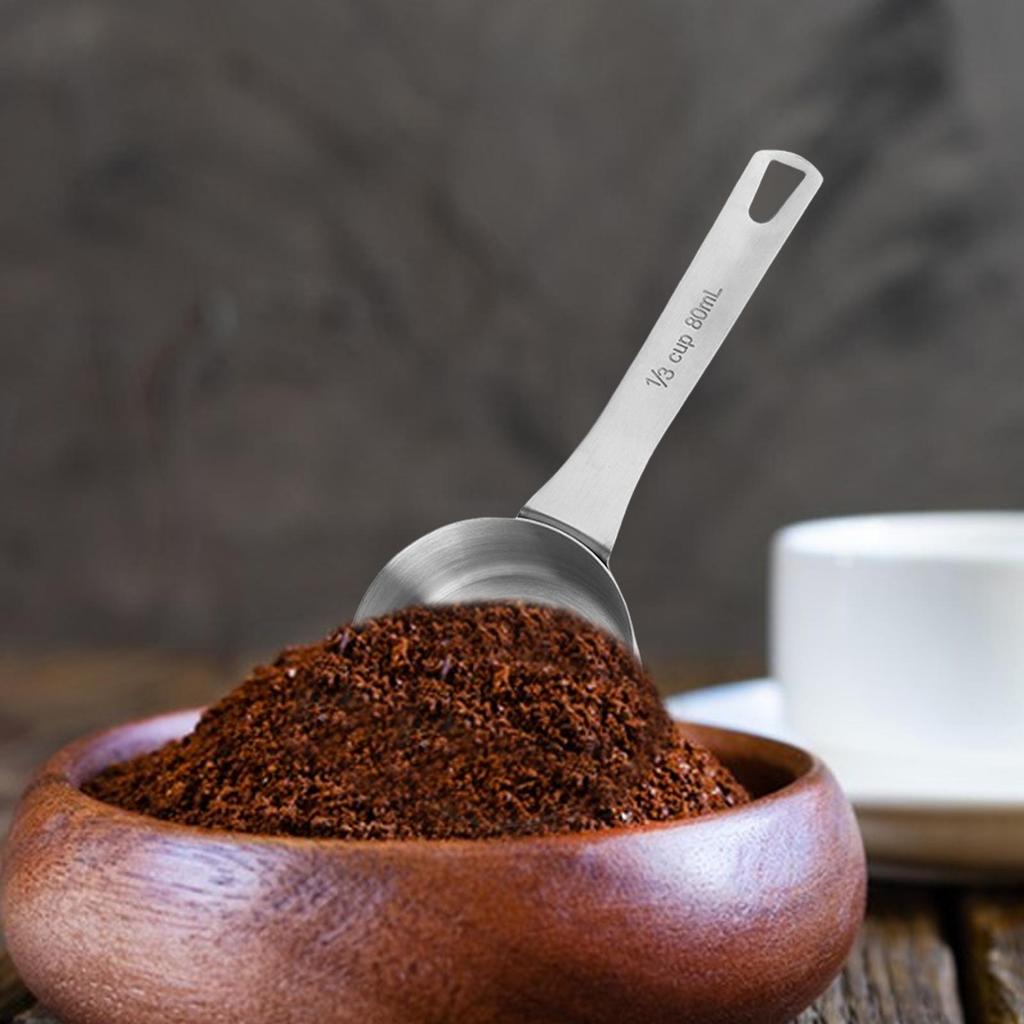Stainless Steel Coffee Bean Scoop 30/80ML Measuring Scoop Weighing Powdered Milk Coffee Powder Spoon Kitchen Accessories