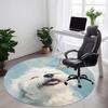 1PC Puppy Butterfly Office Round Area Rug,  Mat Suitable ForOffice, Under Office Chairs Bedroom Living Room Home Decor, Room Deco