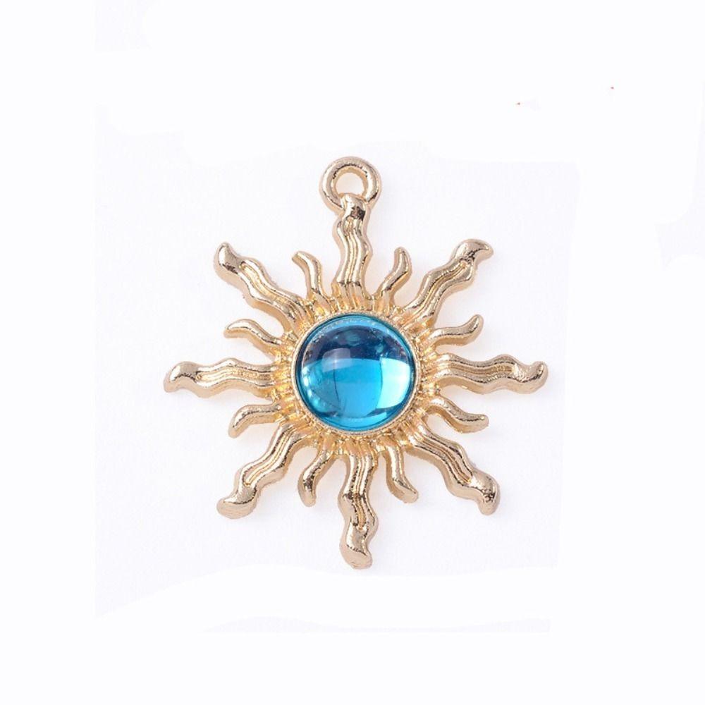 10pcs Baroque Style Gemstone Sun Charms DIY Craft Sparkling Jewelry Accessories Shiny Charming Gemstone Pendant Jewelry Making