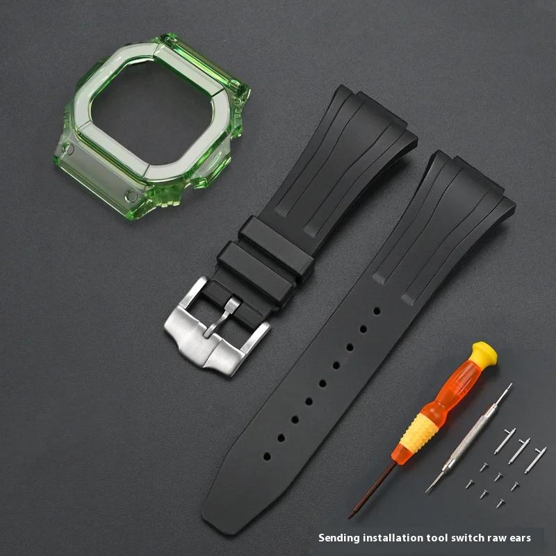 

Захисний чохол + ремінець для Casio G-Shock DW-5600 5025 DW-5000 GW-M5610 GW-5600 GLX-5600 Силіконова гумова стрічка для годинника Аксесуари 5610 series