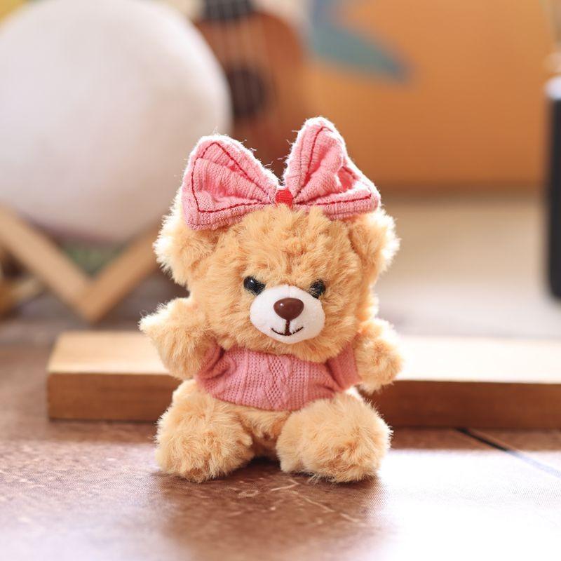Bear Plush Bowknot Keychain Bag Pendant Animal Doll Toys Keyring Kids Gifts
