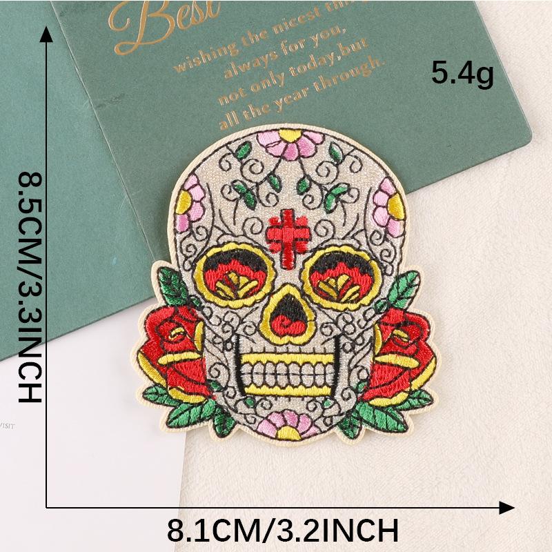 Embroidery label clothing accessories badge badge skull ghost head patch sticker shoe and hat bag accessories cloth sticker