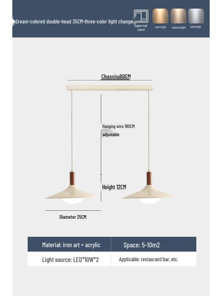 Nordic Walnut Three-Head Pendant Light for Dining, Bar, or Bedroom, Vintage UFO Style