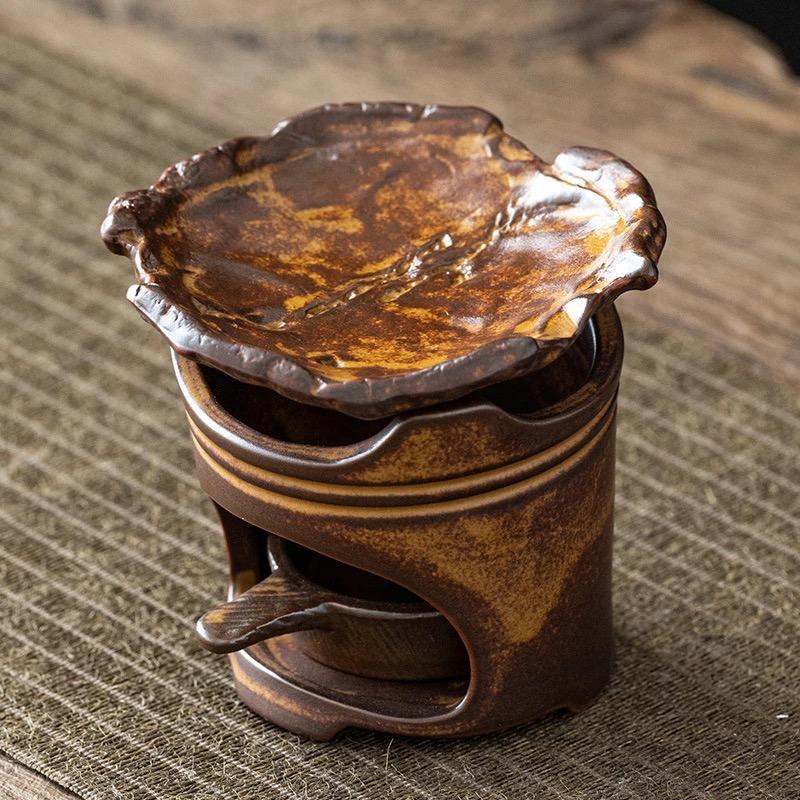 Durable Retro Ceramic Tea Light Candle Holder & Wax Melt Burner - Multi-Functional, Anti-Scald