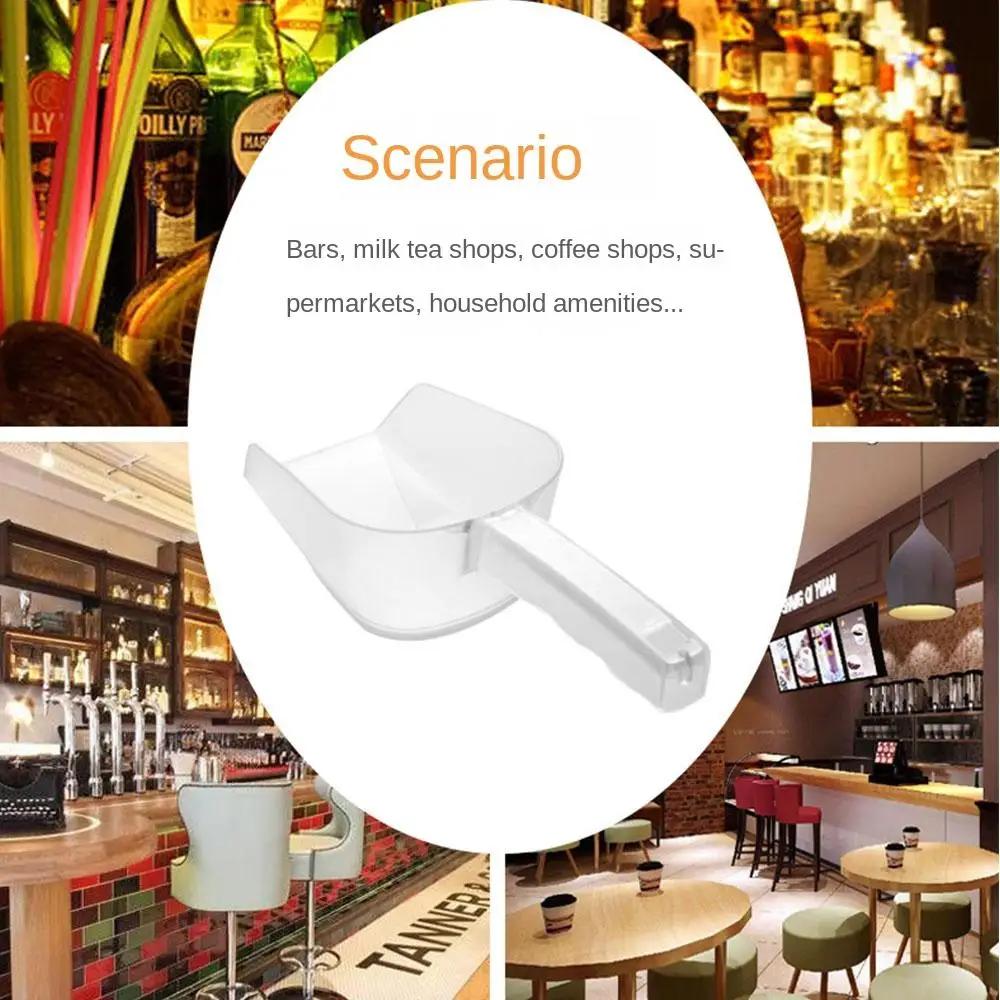 Clear Plastic Ice Scoops Transparent Mini Ice Shovel Circular/Square Mouth Dry Goods Shovel Multifunctional