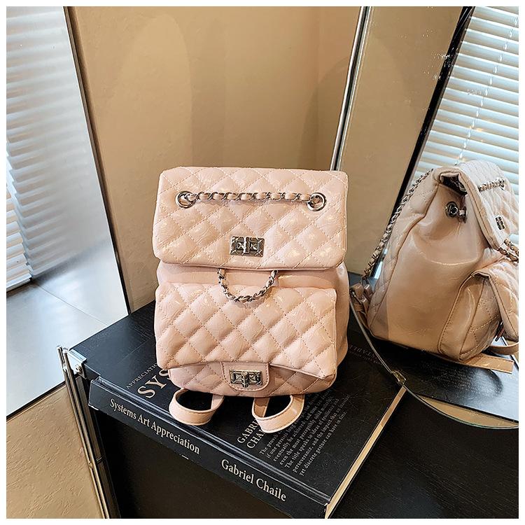 2025 new backpack women's design sense fashion chain going out small backpack diamond women's bag