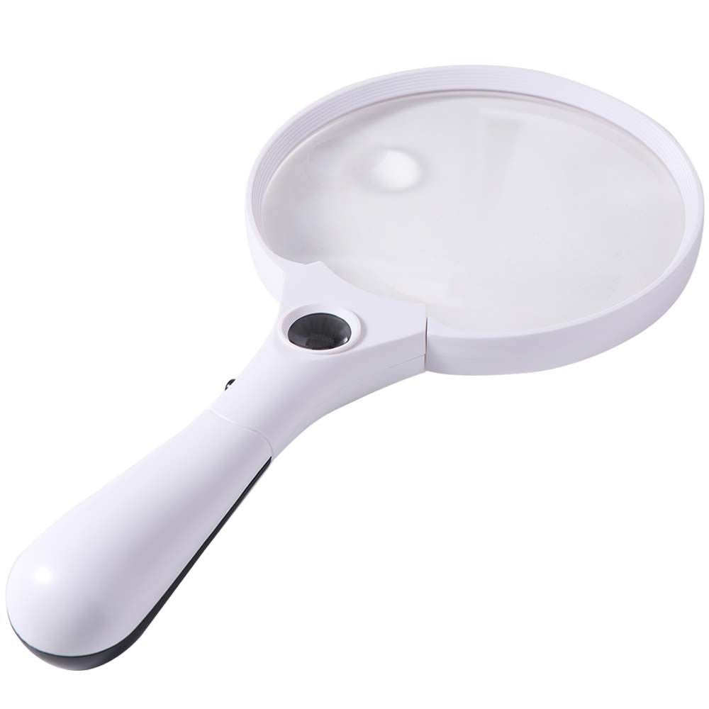 Extra Large 25x Magnifying Glass with 3LED Lights 2X 4X 25X Handheld Magnifying Glass 137mm Loupe Lens Illuminated