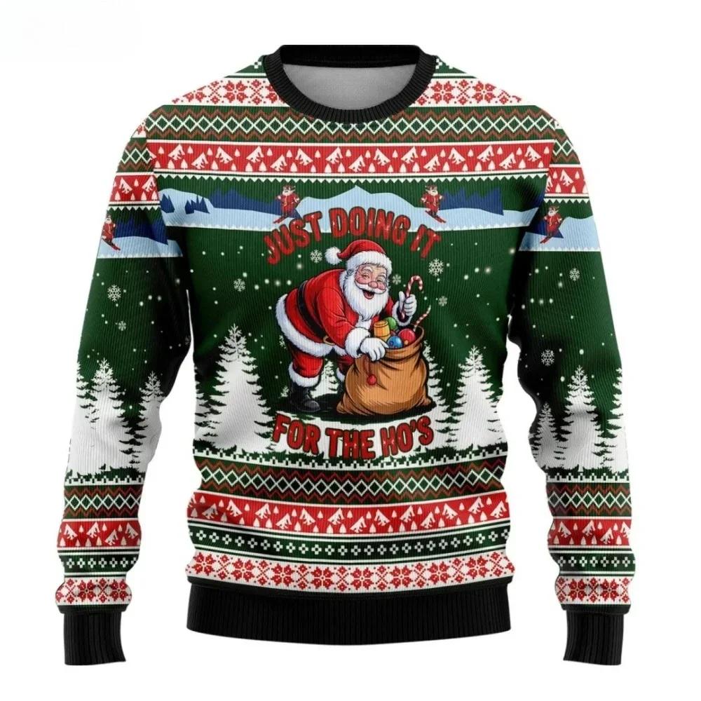 Women's, and Teenagers' Ugly Christmas Sweaters, Christmas Gingerbread Man Patterned Round Neck Sportswear Y2k Clothes
