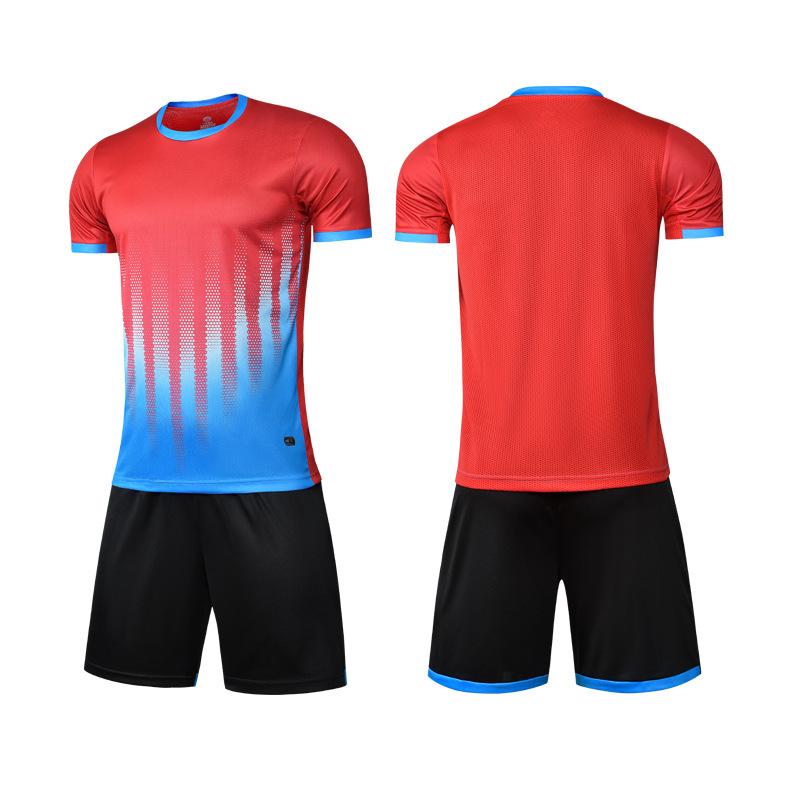 Football Uniform Collection Quick-drying and Breathable Childrens Short-sleeved Game Training Uniform Team Uniform Adult Bare Jersey with Prin