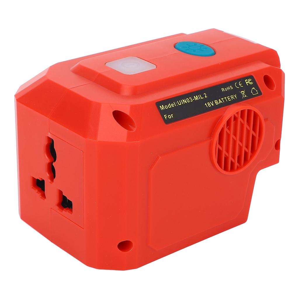 Cordless Power Inverter 200W AC Outlet Type C and USB Port 18V Battery Powered Power Inverter With LED Light for 48 11