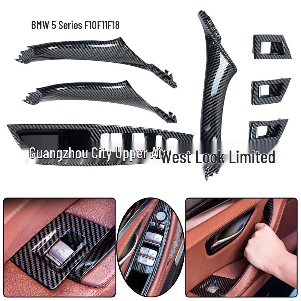 Maniglia per bracciolo porta in fibra di carbonio per BMW Serie 5 F10/F11/F18 per LHD/RHD.