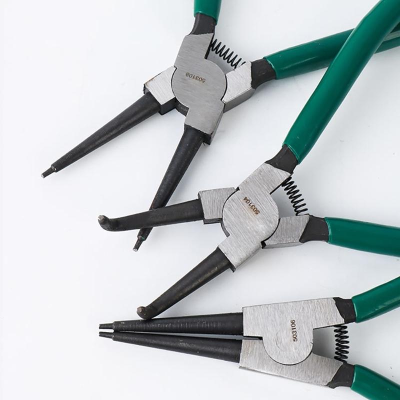4PCS Spring Pliers Multi-function Circlip Pliers Circlip Straight Curved for Home Outdoor Use 7inches