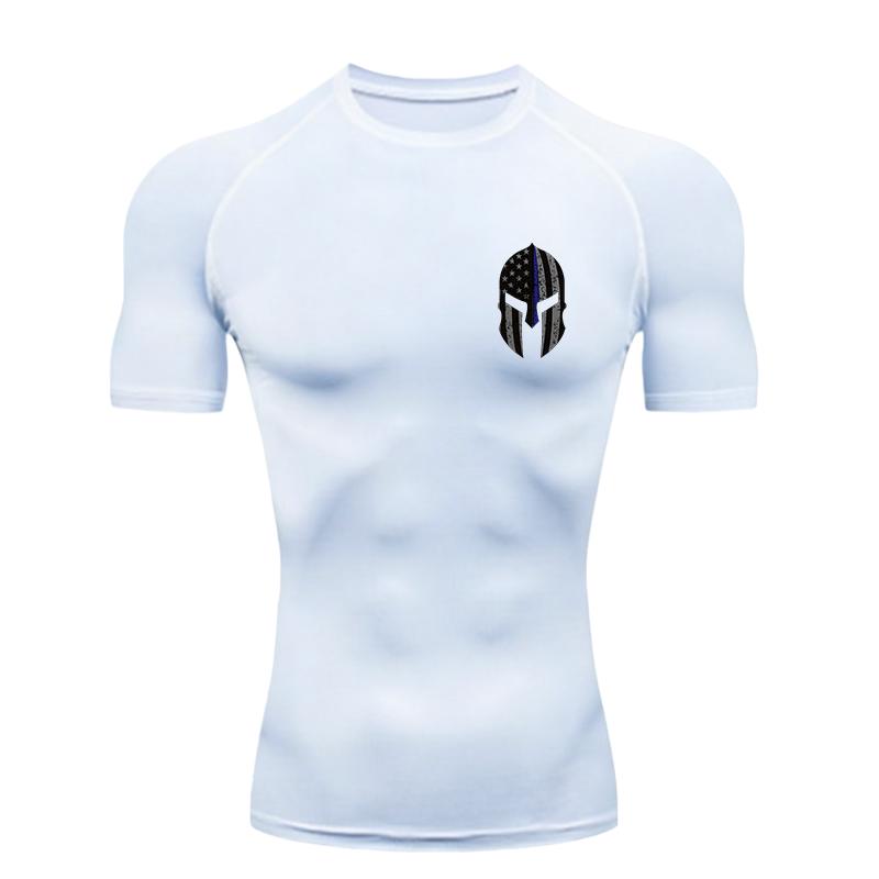 Spartan Helmet Pattern 2026 Men s Sports T-shirt Training Fitness Compression Short Sleeve Rashguard for Men S
