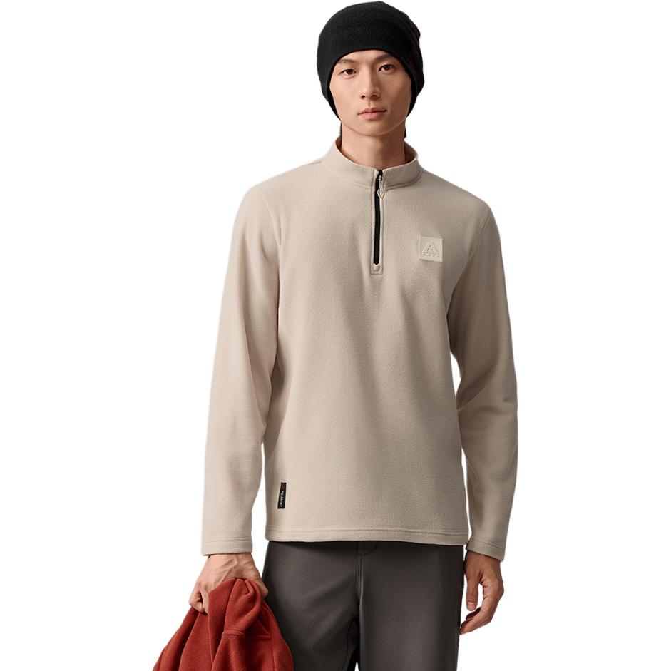 Anta Outdoor Series Stand Collar Pullover Comfortable Simple Warm Solid Color Knitted Sweater Men Sweater 952546404-1