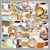50 Cute Cartoon Coffee Stickers: Waterproof PVC for Laptops, Helmets, and Suitcases, Pack of 50 Pieces.