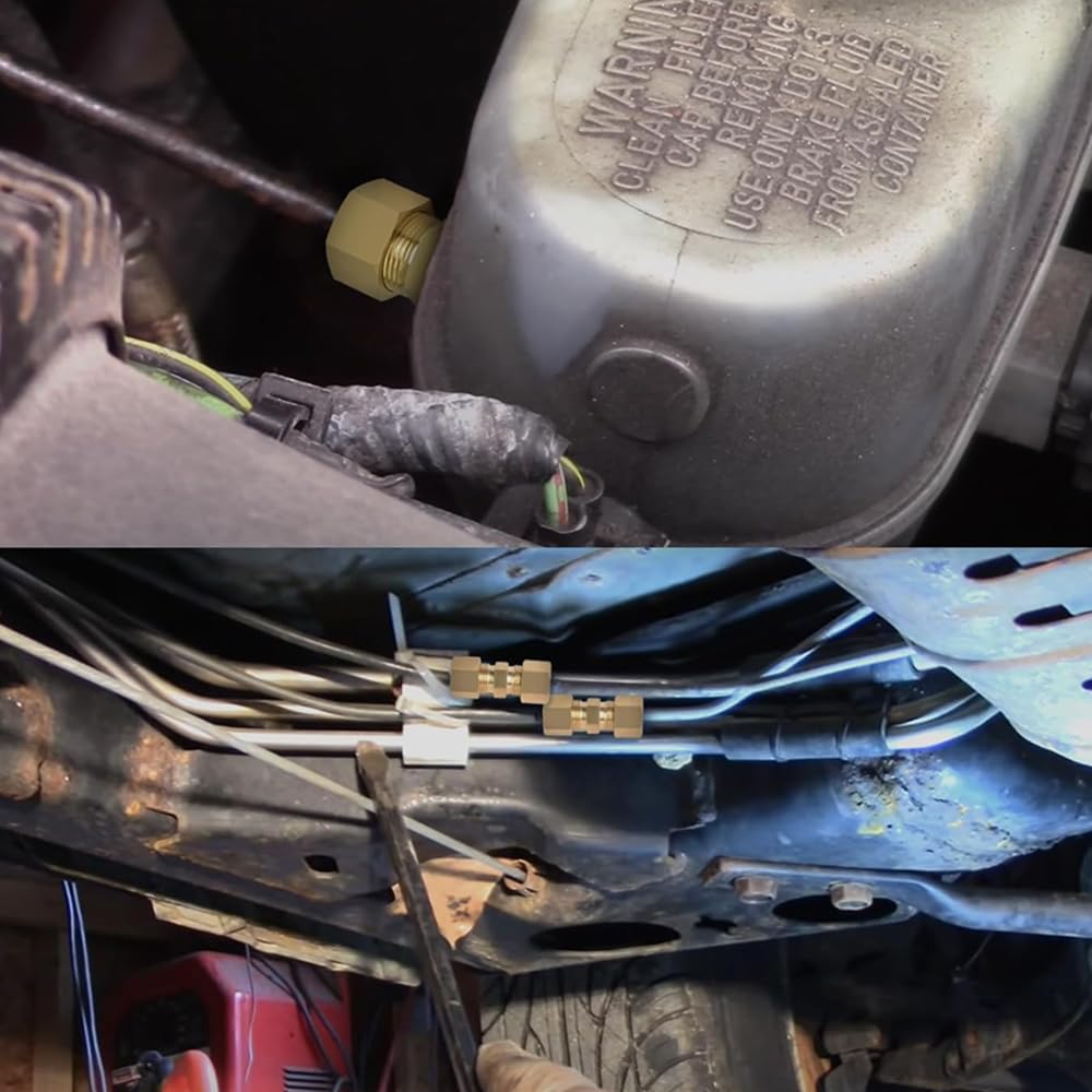 EMAGEREN Brake Pipe Connectors, Set of 5, 3/16 Joint Fitting, Repair Kit, Brake, Flare,