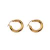 Glossy Minimalist Circle Earrings: European & American Fashion, Color-Retaining, High-End Electroplated Hoops for Women