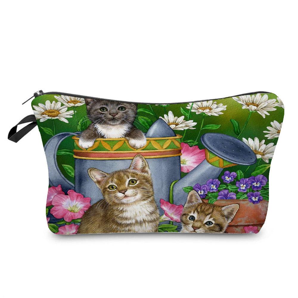Women Cat Print Cosmetic Bag Toiletries Organize Travel Storage Case  6429