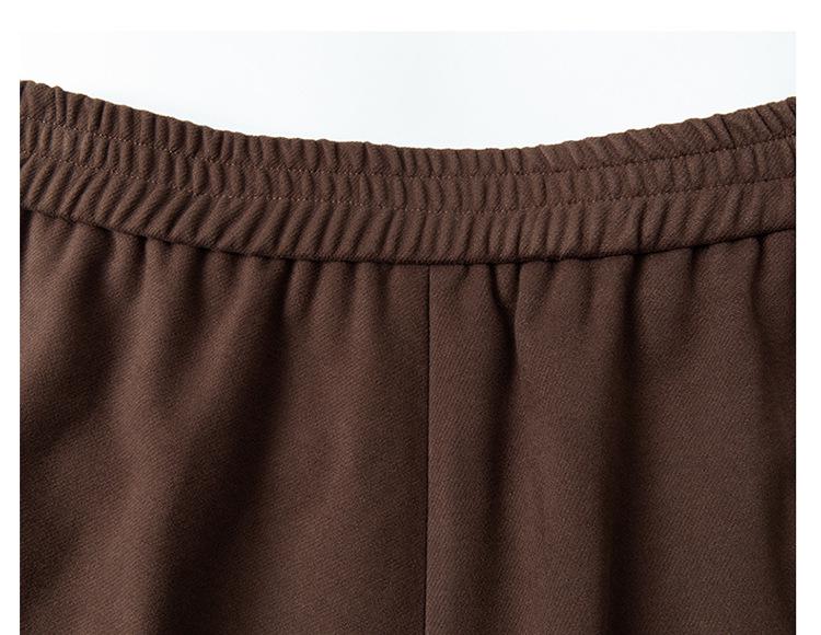 Women's Patchwork High Waist Slimming Long Skirt - Coffee, Large Size, Spring/Autumn 2026