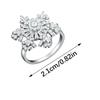 Elegant Snowflake Ring Handmade Zircon Layers Copper Craft Finger Accessories Lightweight and Comfort Jewelry