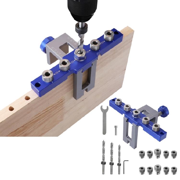 3-In-1 Pocket Hole Jig 6/8/10mm Pocket Hole Wood Dowel Drilling Templates Set Adjustable Drill Guide Puncher Locator