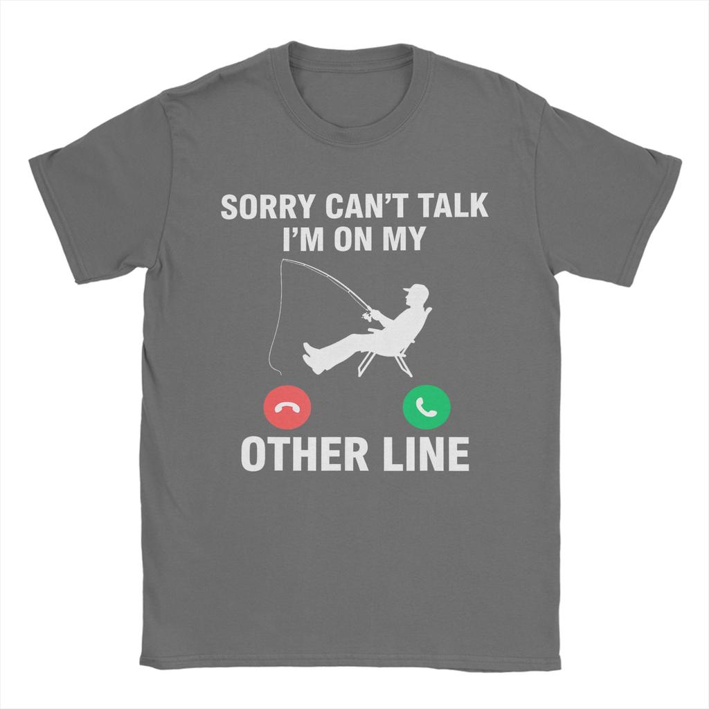 Vintage Sorry I Missed Your Call I Was On My Other Line Fishing TShirts Unisex Crew Neck 100 Cotton T Shirts Tee Shirt Clothes