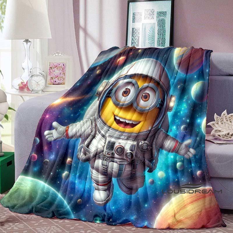 Kawaii (Minions) Cartoon Blanket with Big Eyes, Soft and Comfortable Flannel Blanket Suitable for Travel and Home Use.