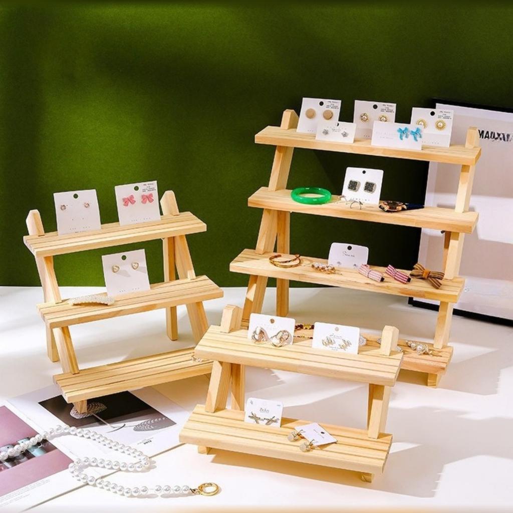 Display Stand Solid Wood Earrings Display Rack Jewelry Rack Figure Doll Stall Cardboard Jewelry Rack
