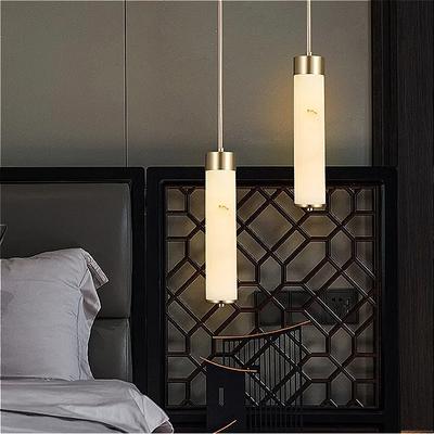 Závěsná lampa z přírodního mramoru Domácí dekorace Ložnice Restaurace Studovna Obývací pokoj Jednoduché vnitřní závěsné světlo Malé měděné lustry