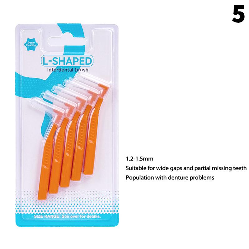 Dental Interdental Brushes Oral Hygiene Flossing Head L/I Shape Tooth Cleaning Tool for Braces Toothpick