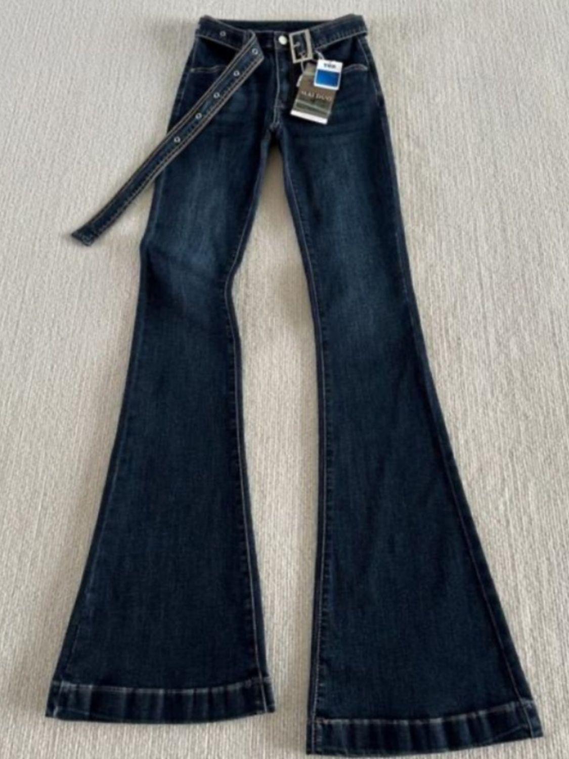 

Women s American Retro Low-Rise Micro-Flare Jeans with Fleece Lining - Thickened Slimming Fit, Straight Cigarette Leg, Trendy Long Pants. L