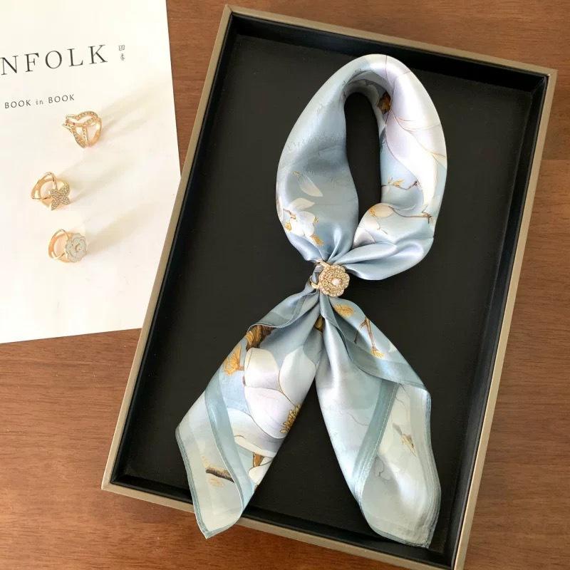 New 100% Natural Silk Scarf Square Female Fashion Pashmina Bufanda Folral Women Shawl Wraps Bandana Scarves Foulard Echarpe