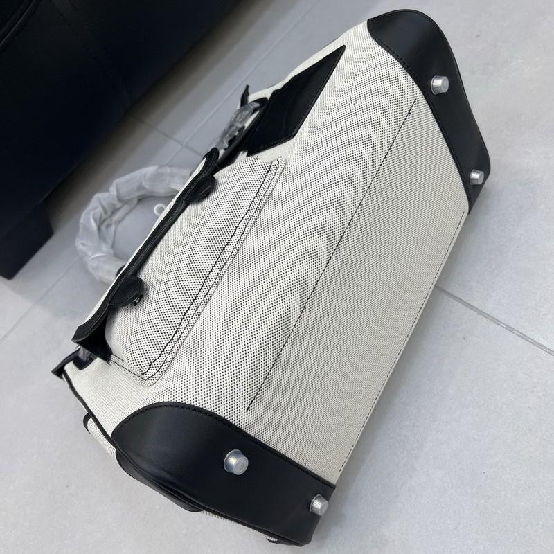 2026 neue Leder-Damenhandtasche Swift-Leder mit Canvas 35CM Platin-Tasche Cargotasche tragbare Schulter-Damenhandtasche