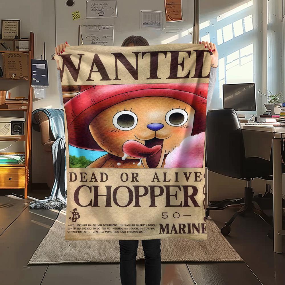 1 Stück One Piece Tony Tony Chopper Gemusterte Flanelldecke Geeignet für Alle Jahreszeiten Für Heimdekoration Wärme Und Komfort Geschenke Feiertagsgeschenk